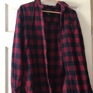 Plaid long sleeve button down